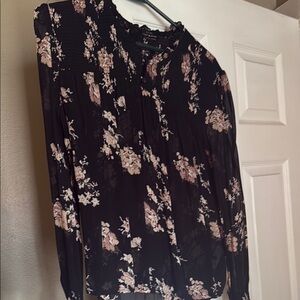 Floral Black and Pink Women's Top